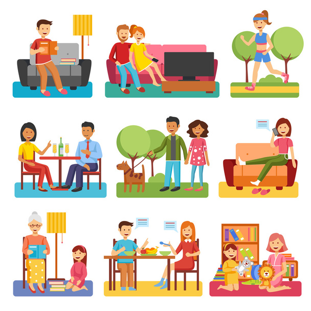 Family Flat Icons - Vector, Image