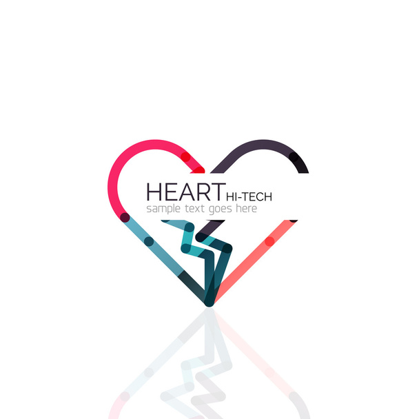 Logo corazón del amor, icono de negocio geométrico lineal abstracto
 - Vector, imagen