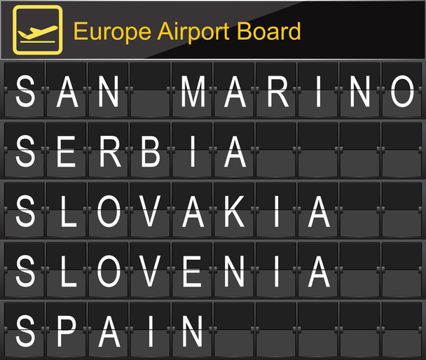 Europa luchthaven digitale instappen - Vector, afbeelding