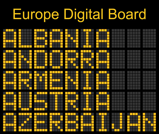 europäischer flughafen digital boarding - Vektor, Bild