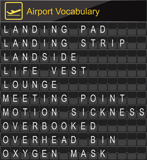 Vocabulaire de l'aéroport sur l'embarquement
 - Vecteur, image