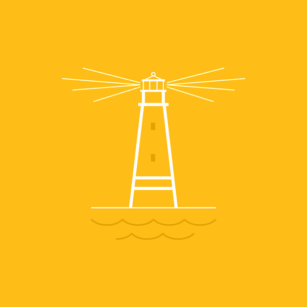 Leuchtturm, Liniendesign - Vektor, Bild