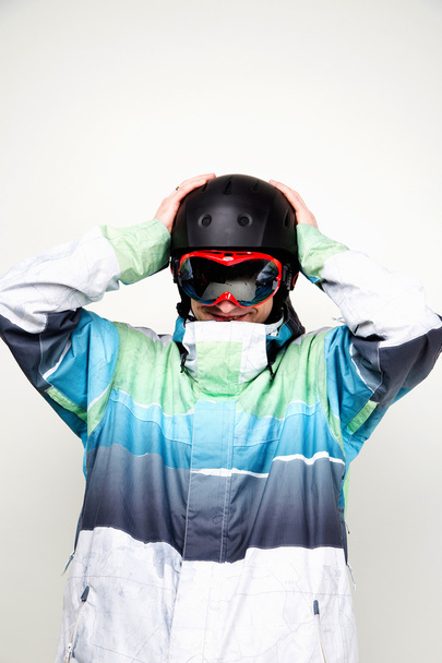 snowboarder isolated on white background - 写真・画像