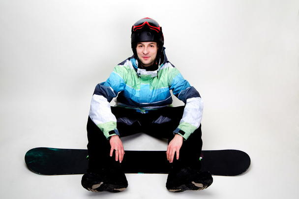 Snowboarder isolado no fundo branco - Foto, Imagem