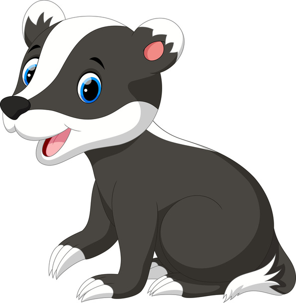 Cute baby badger cartoon - Vector, Image