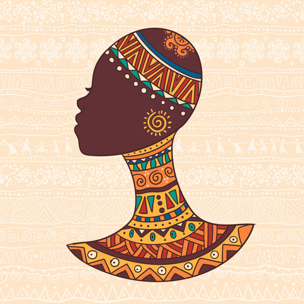 Cabeza de mujer africana
 - Vector, imagen