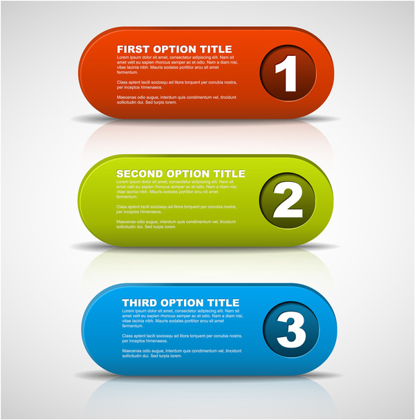 One two three - 3D vector progress buttons - Vector, Image