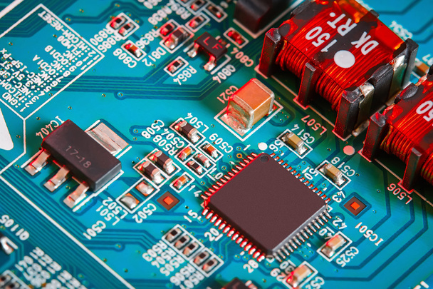 Electronic circuit board close up. - 写真・画像