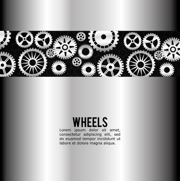 Diseño industrial de ruedas, ilustración vectorial
 - Vector, imagen