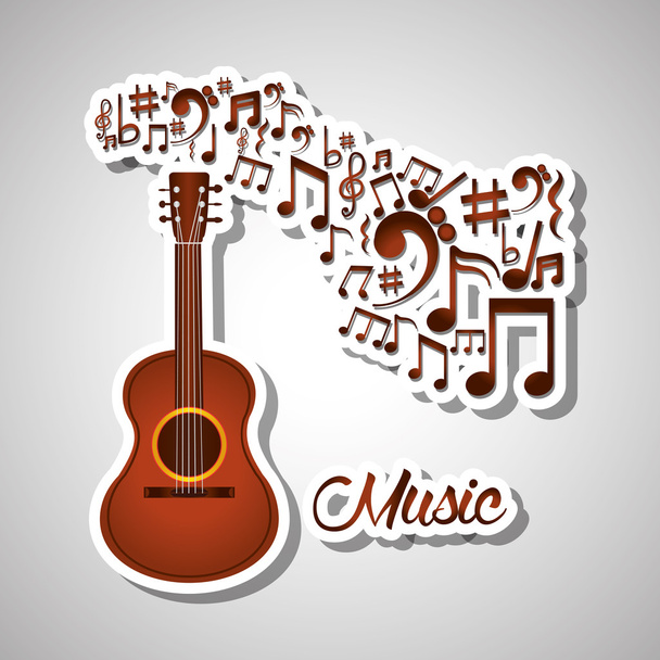 Diseño de icono de música
 - Vector, Imagen