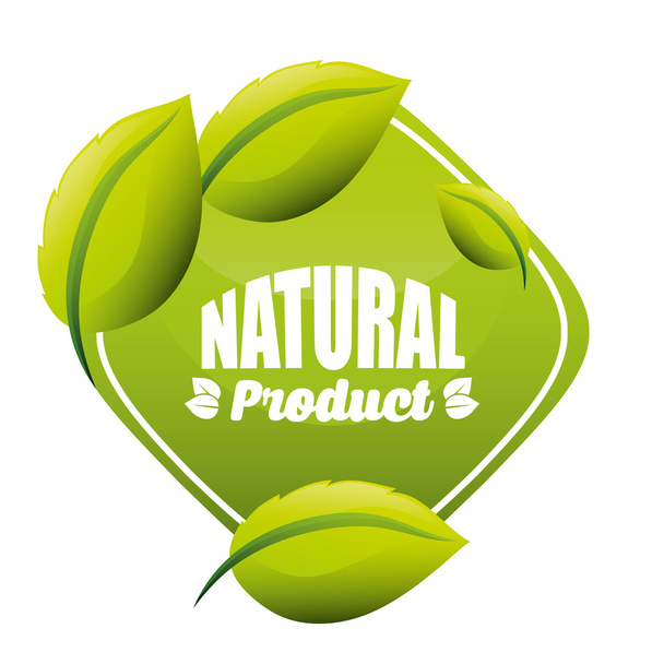 Organik ve doğal ürün etiket - Vektör, Görsel