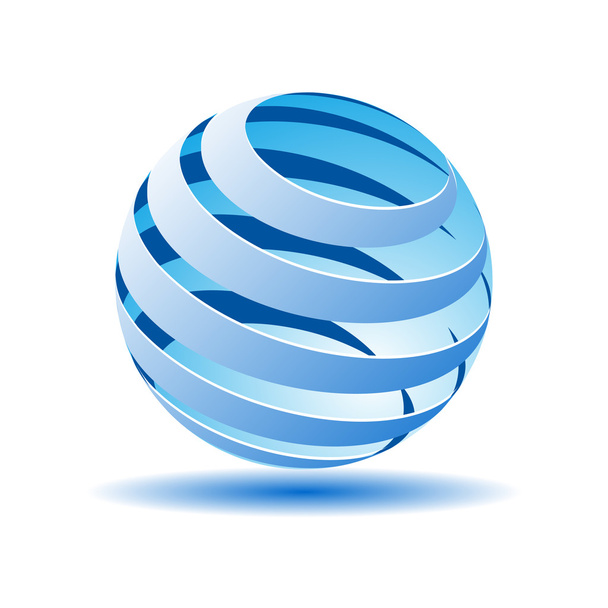 Transparent ball with blue lines in 3D. Vector illustration - Vector, Image
