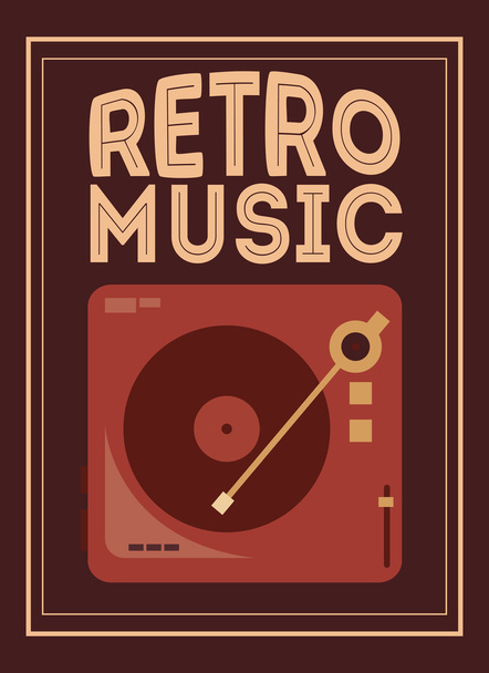 retro music, poster design, vector illustration - Vector, Image