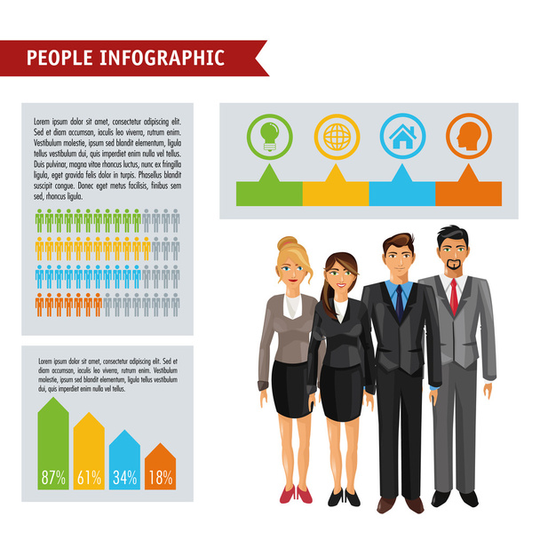 menschen infografik design - Vektor, Bild