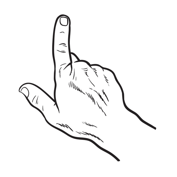 手を引いた指が触れる。上げられた指 - ベクター画像