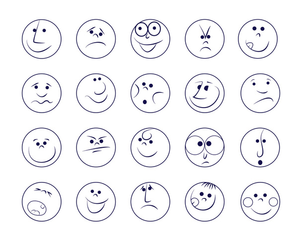 Set of smiles - Vector, Image