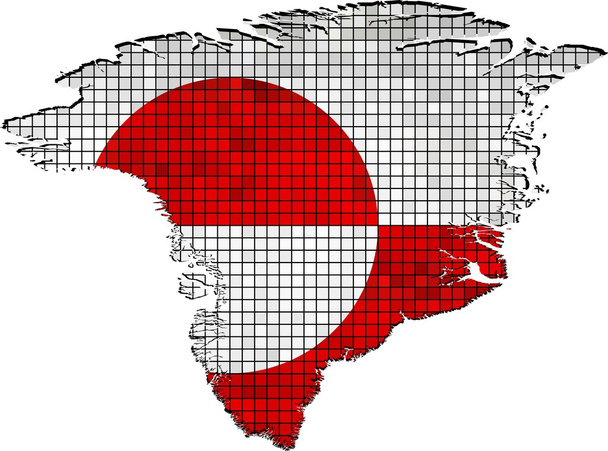 Grenlandia mapę z flagą wewnątrz - Wektor, obraz