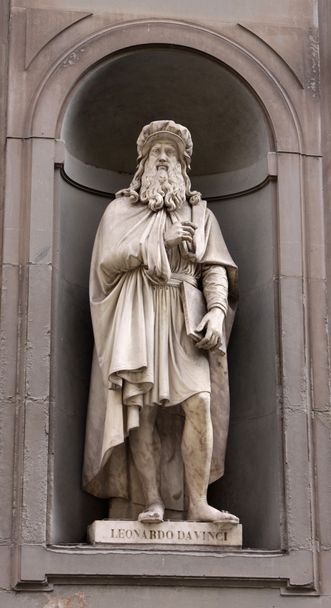 άγαλμα του Λεονάρντο ντα Βίντσι - Φωτογραφία, εικόνα