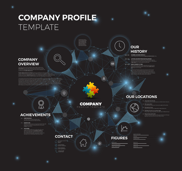 firma infografik übersicht design template - Vektor, Bild