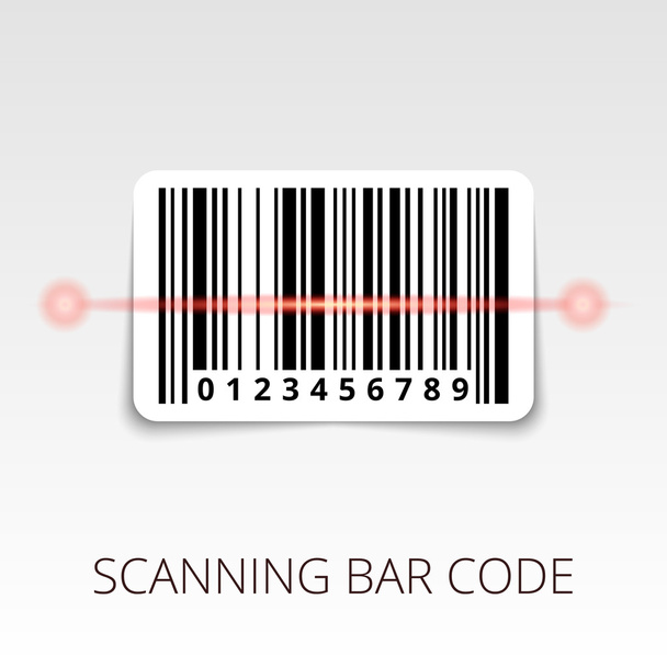 código de barras de muestra listo para escanear. con pegatina de sombra
 - Vector, Imagen
