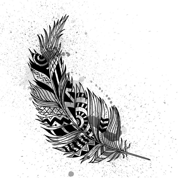 Vector Abstract Ornamental Feather - Vettoriali, immagini