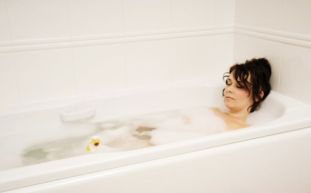 Bathtime con anatra
 - Foto, immagini