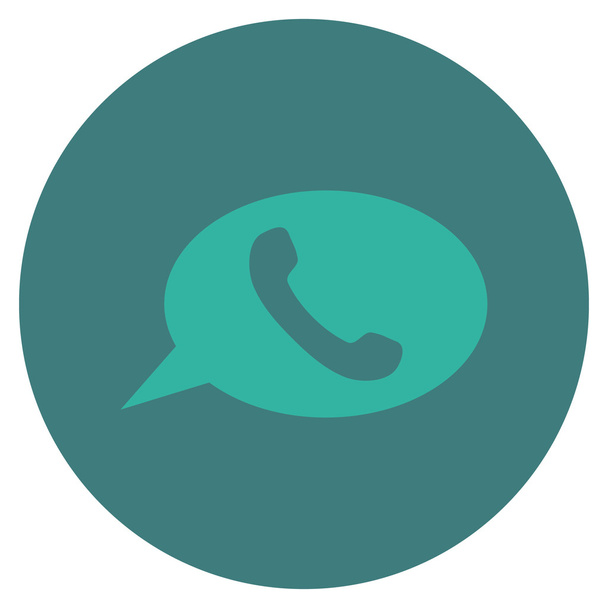 Phone Message Flat Round Vector Icon - Vector, afbeelding