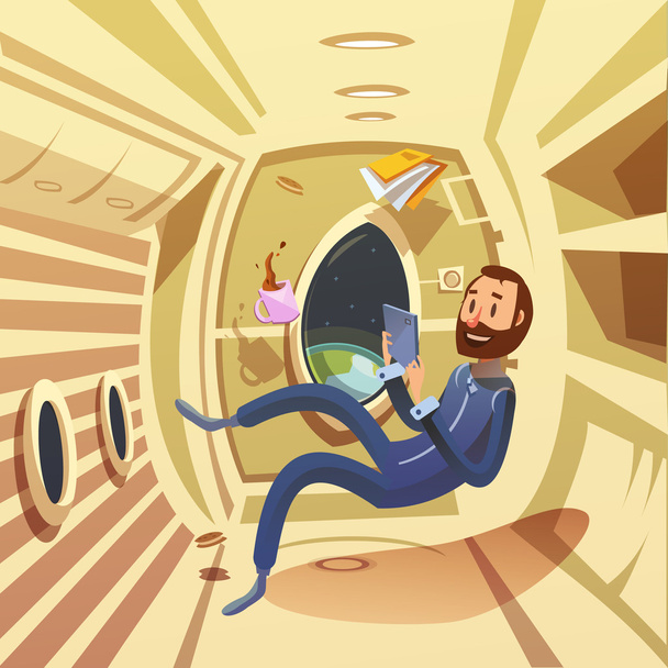 Spaceship Interior Illustration - Vector, Image