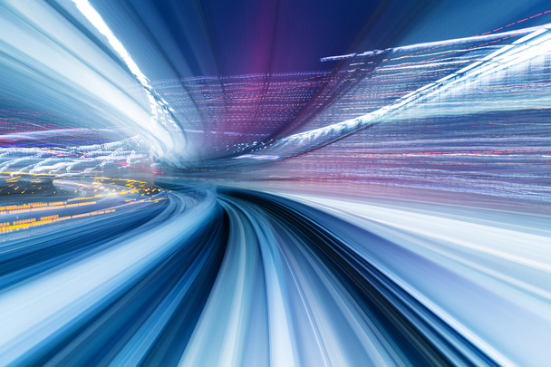 Tren hızlı tünel içinde hareket - Fotoğraf, Görsel