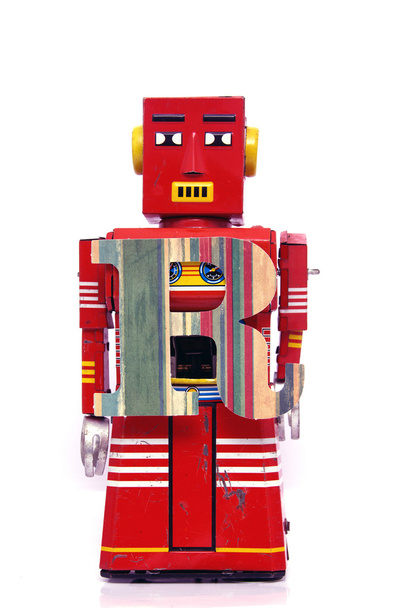 robot friendsrobot bedrijf in brieven op wit - Foto, afbeelding