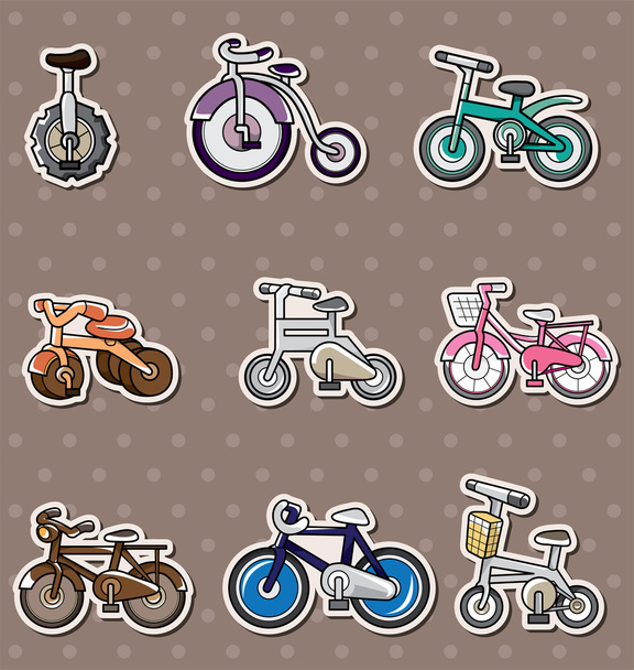 cartoon Bicycle stickers - Vector, imagen