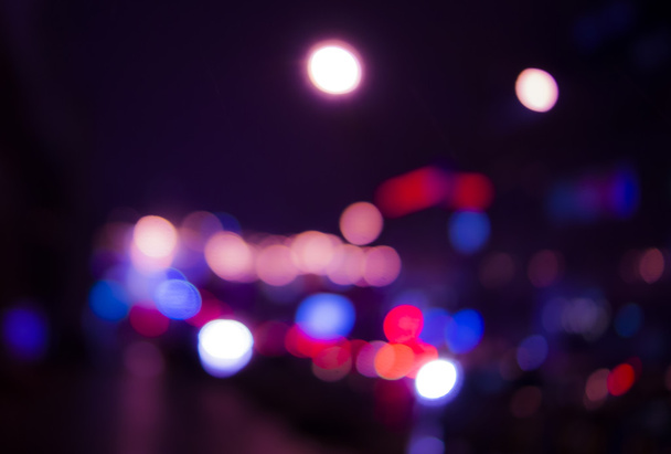 Noční město pouliční osvětlení bokeh pozadí - Fotografie, Obrázek