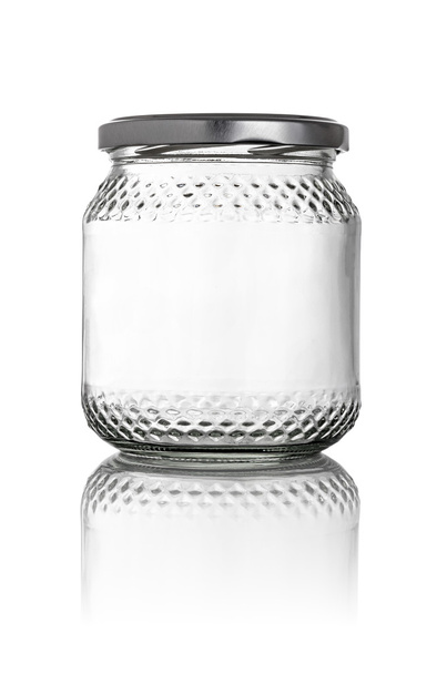 Tarro de vidrio aislado sobre fondo blanco
 - Foto, Imagen