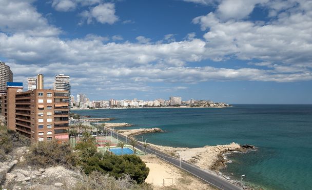 View of Playa De Albufereta, Alicante - Fotoğraf, Görsel