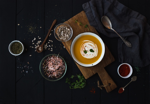 Pumpkin soup with cream - Фото, зображення