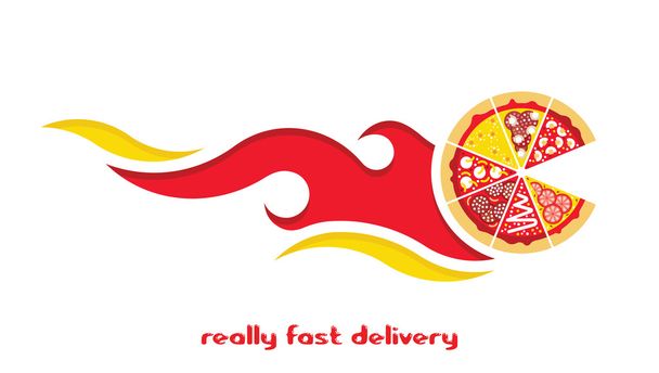 Pizza delivery flat 2 - Vector, Image