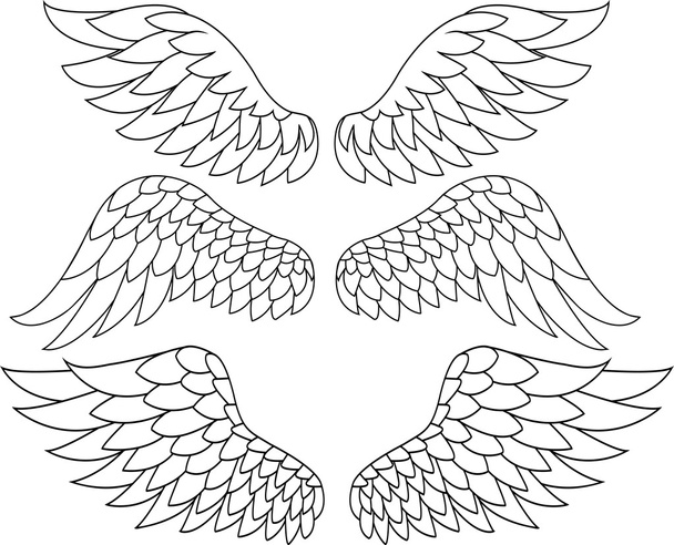 vleugel silhouet - Vector, afbeelding