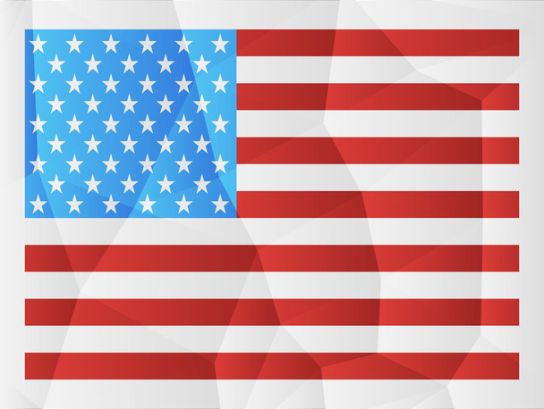 Flagge Amerikas, auf polygonalem Hintergrund, - Vektor, Bild