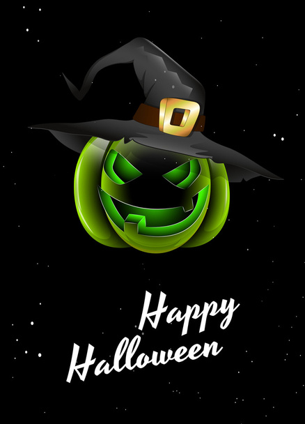 Tarjeta de Halloween de calabaza de miedo
 - Vector, Imagen