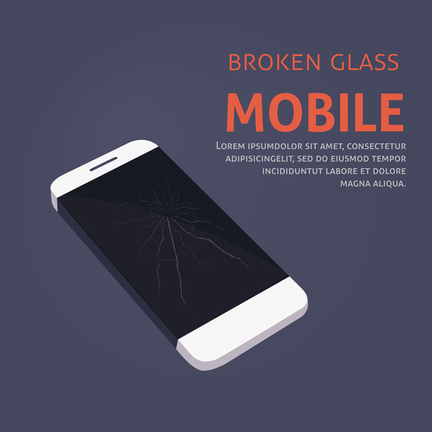 Broken Phone Screen Repair - Vector, Image