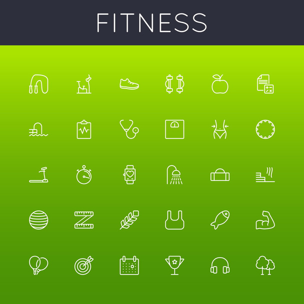 Vector Fitness Line Icons - Wektor, obraz