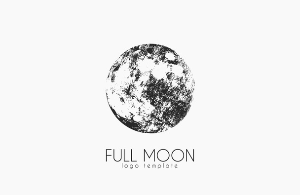 Moon logo design. Creative moon logo. Night logo. Full moon. - Vector, Image