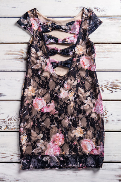 Floral dress with deep neckline. - Photo, Image
