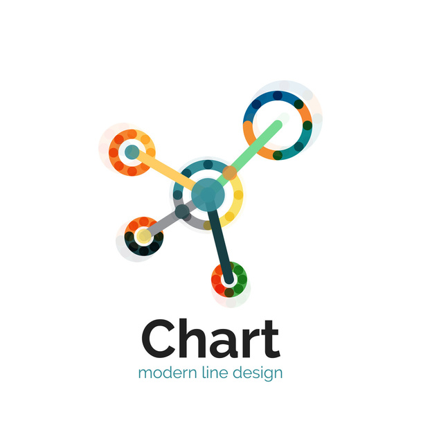 Design loga tenká čára grafu. Ikonu moderní barevné ploché styl grafu - Vektor, obrázek