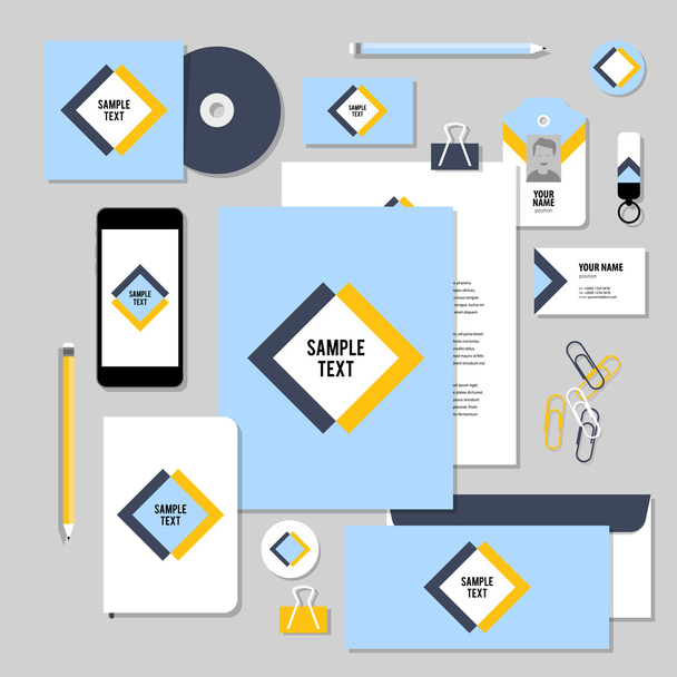 Vector stationery template design with Rhombus and square shape - Vektor, obrázek
