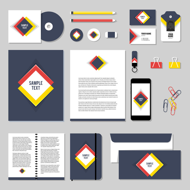 Vector stationery template design with Rhombus and square shape - Vektor, obrázek
