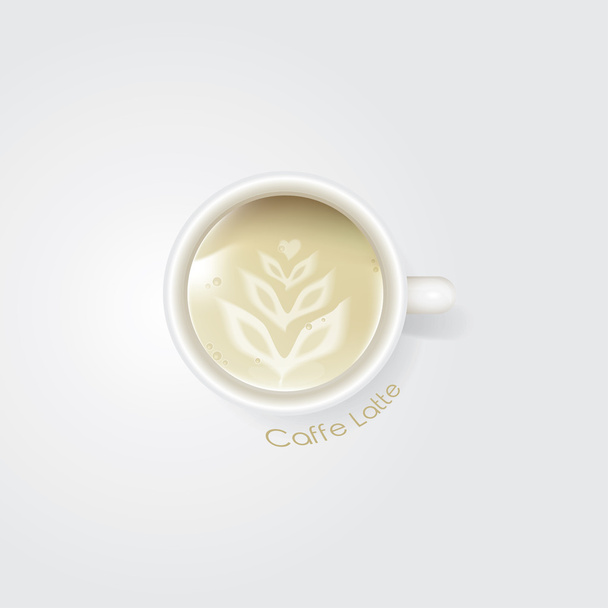 Café latte boisson dans la tasse
  - Vecteur, image