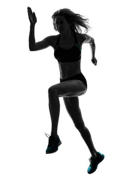 woman runner running jogger jogging silhouette - Foto, imagen