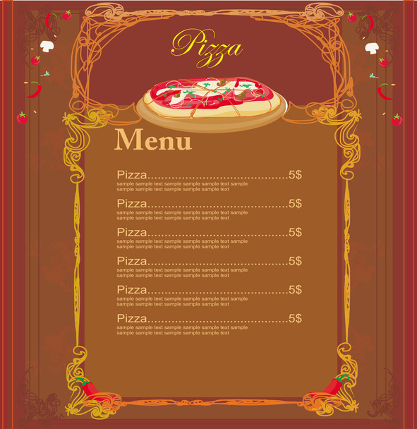 Pizza menu szablon - Wektor, obraz