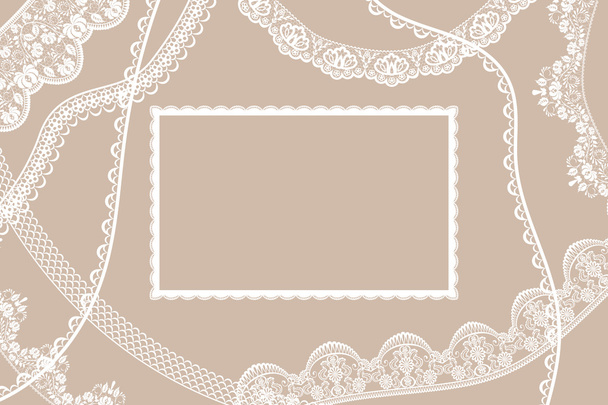 Lace ribbons card - Vektor, obrázek